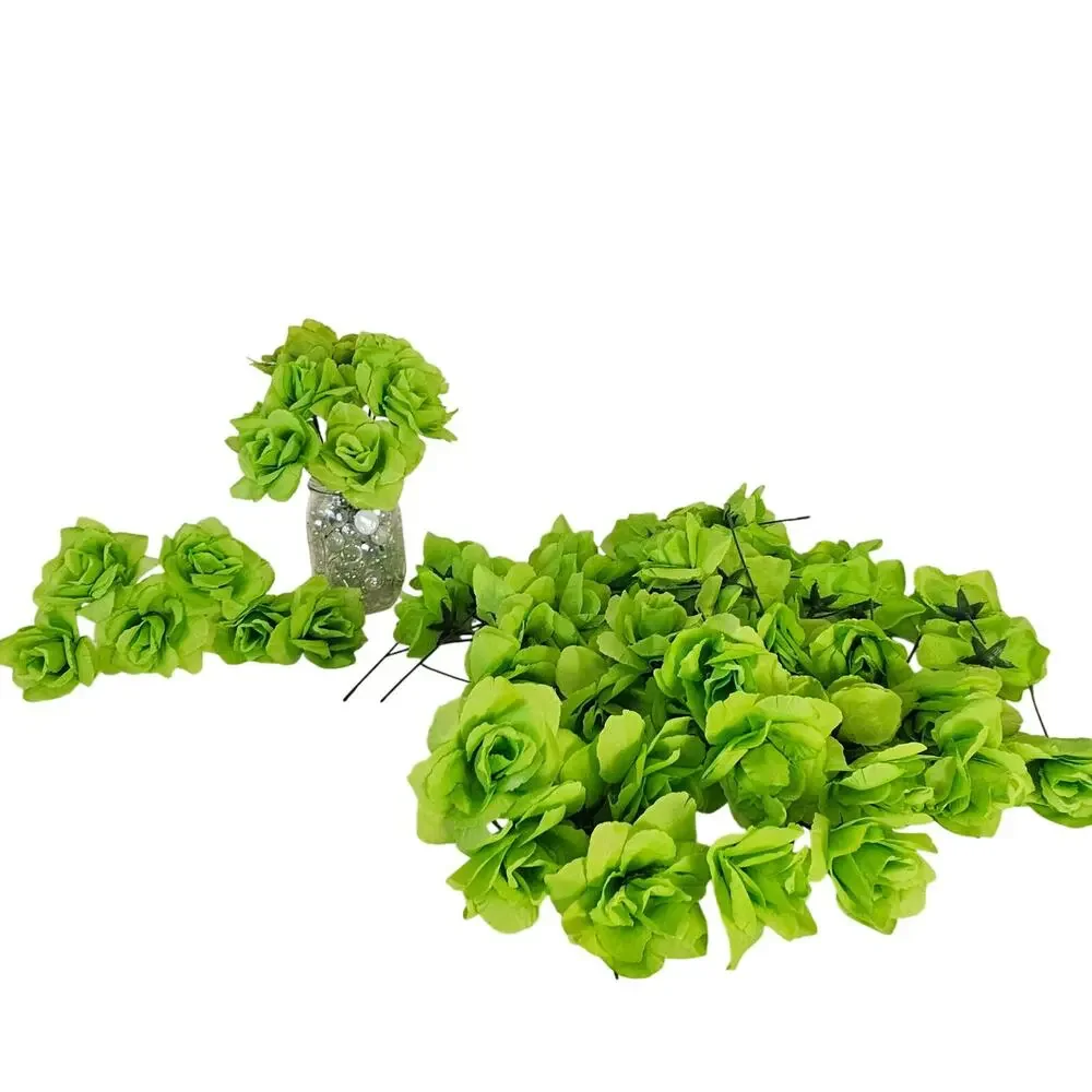 Lime Green Silk Roses 2.5